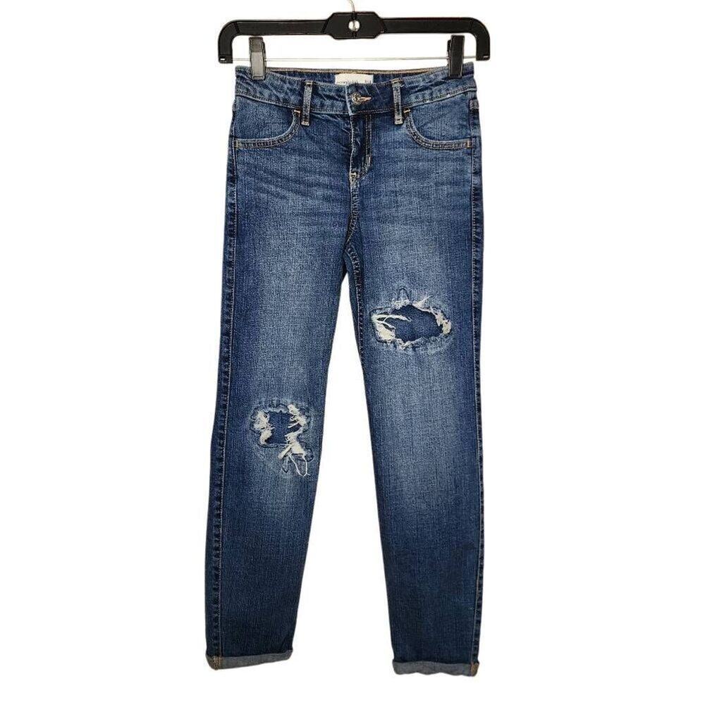 Abercrombie Kids Girls Bottoms, Medium Wash Mid Rise Boyfriend Jeans, Sz 9/10L